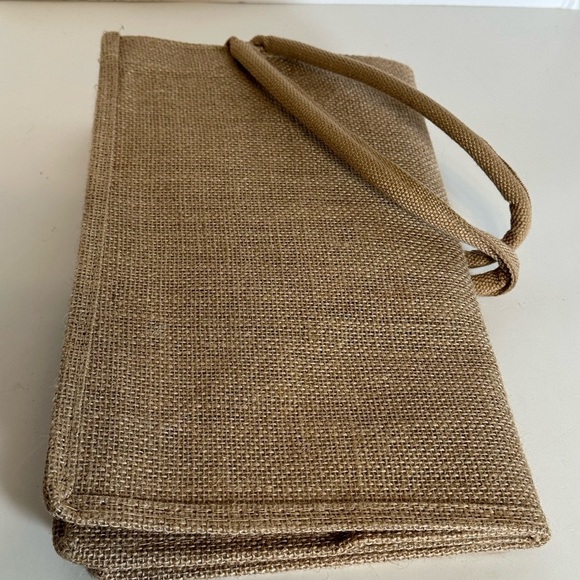 NWOT Jute Multi-purpose Natural Tan Tote Bag with Inside Zipper Pocket - Picture 8 of 8